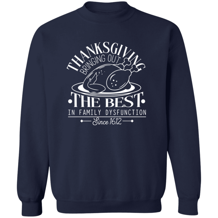 Thanksgiving Family Dysfunction crewneck sweatshirt in Navy