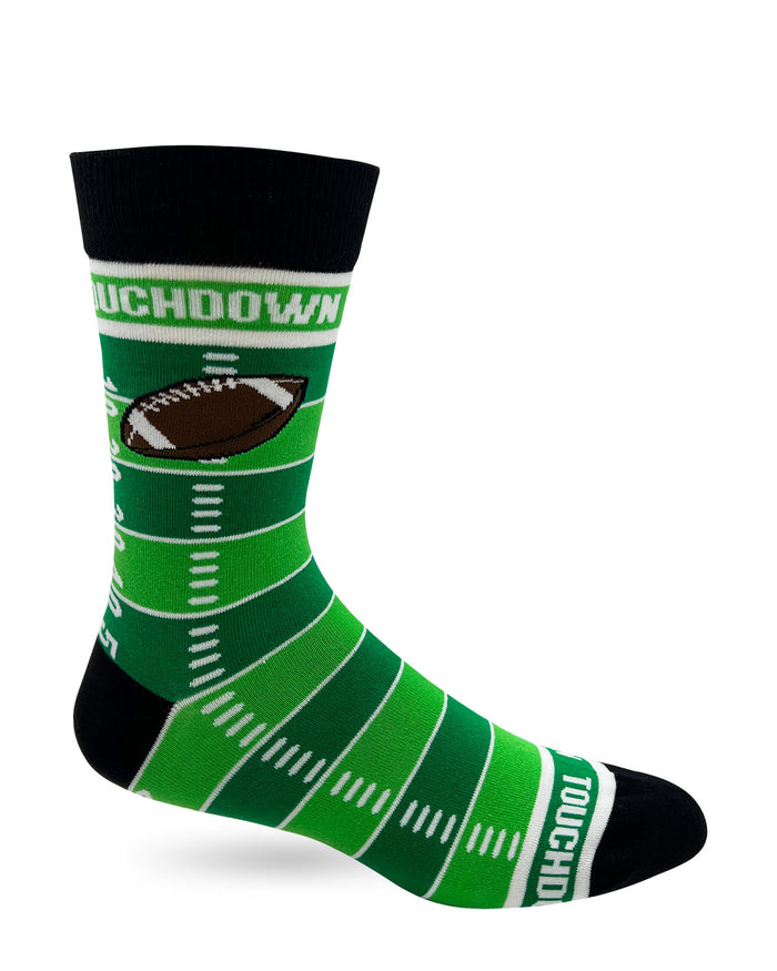Men's Novelty Crew Socks Featuring American Football Field