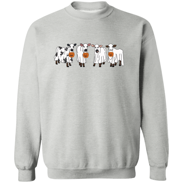 Trick or Treat Cows crewneck sweatshirt in Sport Grey