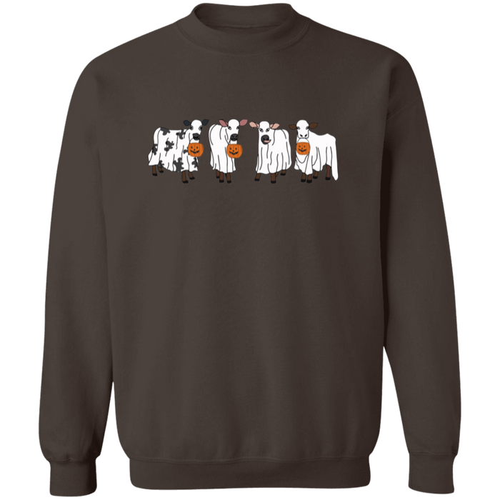 Trick or Treat Cows crewneck sweatshirt in Dark Chocolate