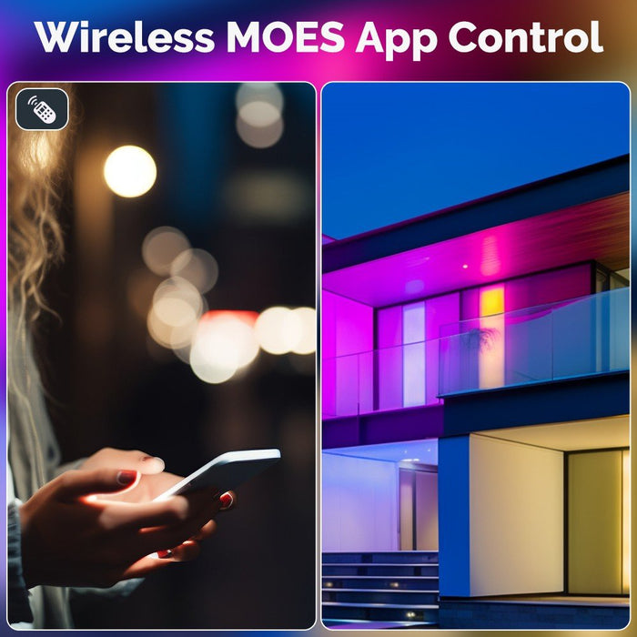 Tuya GU10 Matter WiFi Smart LED Bulb with Voice Control, Dimmable 5W Light 2700-6500K RGB Colors - MOES