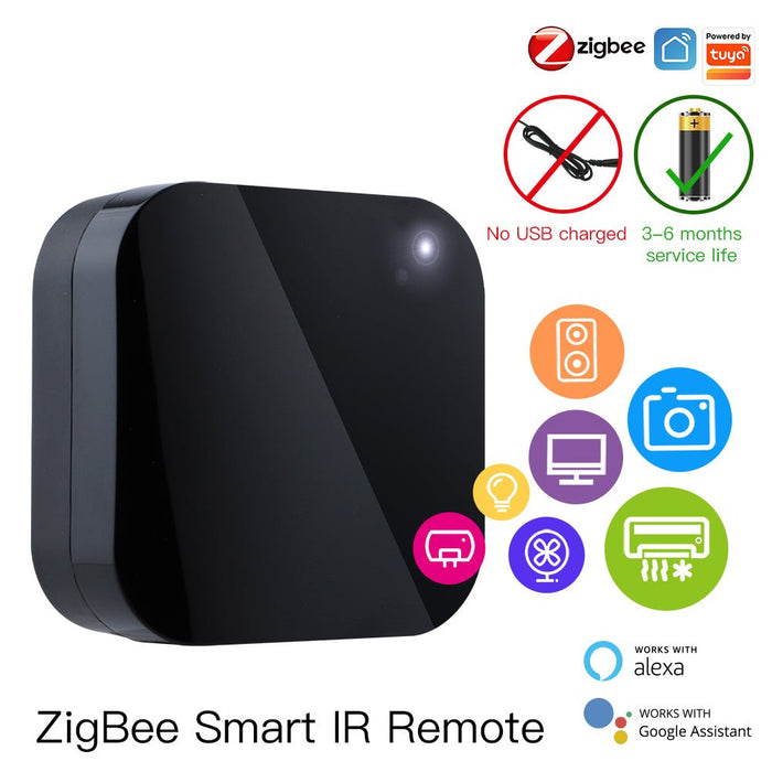 Tuya ZigBee Smart IR Remote Control Universal Infrared Remote Controller for Smart Home for AC TV DVD works with Alexa Google Home Wired ZigBee Hub Required - MOES