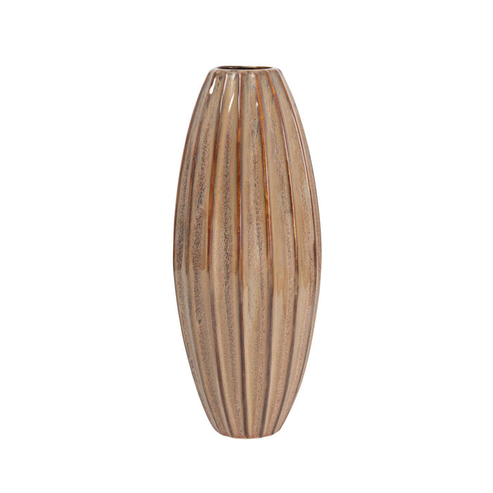 Valencia Tall Ribbed Vase Earth