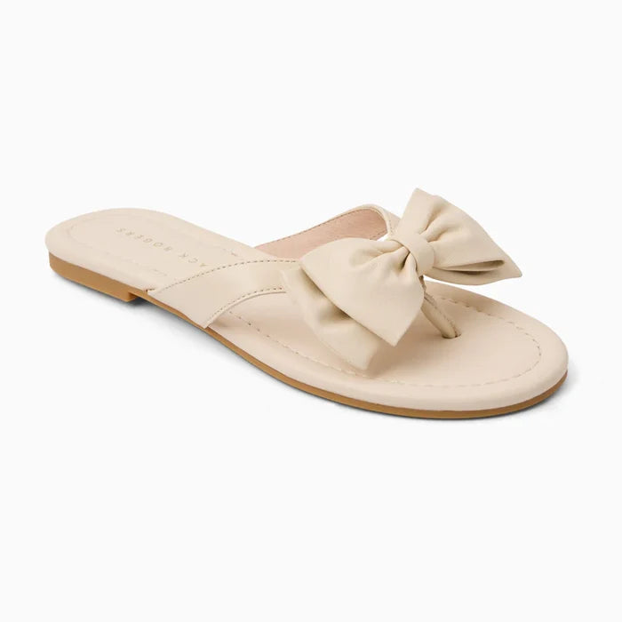Vannah Leather Bow Sandal - Ivory - Molly + Kate