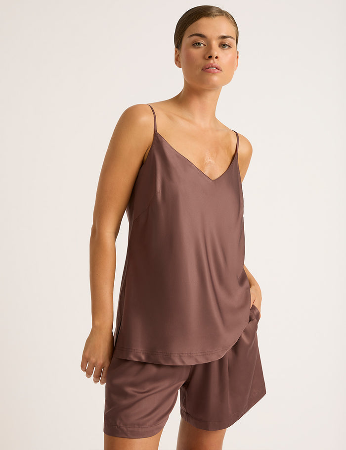Vegan Silk Cami - Garnet