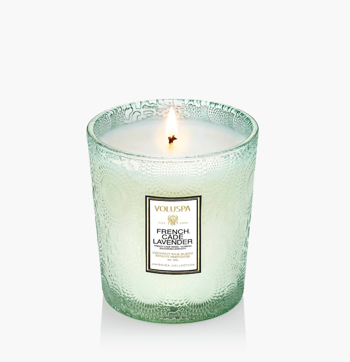 Voluspa French Cade & Lavender Classic Boxed Candle, 9 Ounces