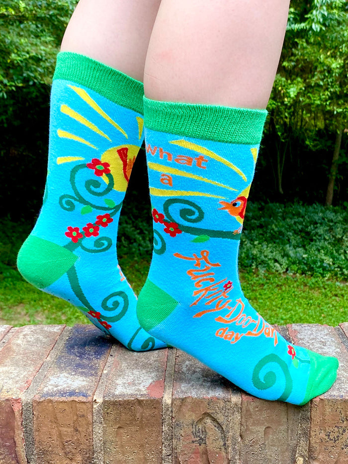 Profanity socks with sayings What a Fuckity-Doo-Dah day