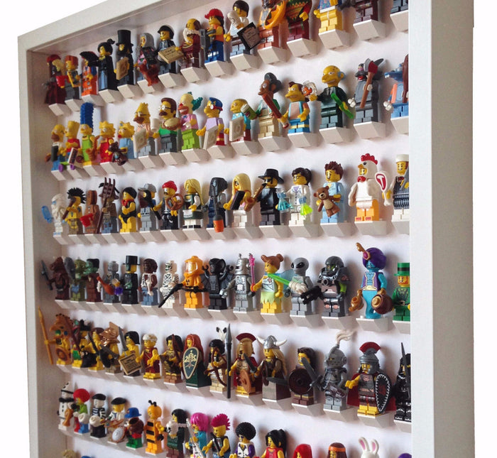 105 Lego Minifigures white frame display - Lego Minifigures Frame Display - 2