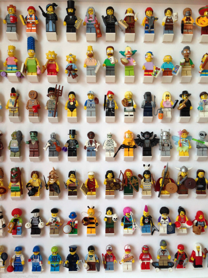 105 Lego Minifigures white frame display - Lego Minifigures Frame Display - 3