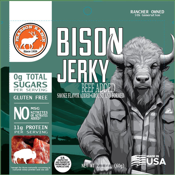 Wholesale Bison Jerky Display Tray - 12 each 2.1oz Resealable Bags