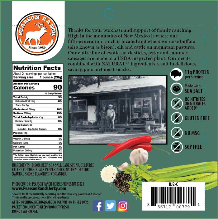Wholesale Bison Jerky Display Tray - 12 each 2.1oz Resealable Bags