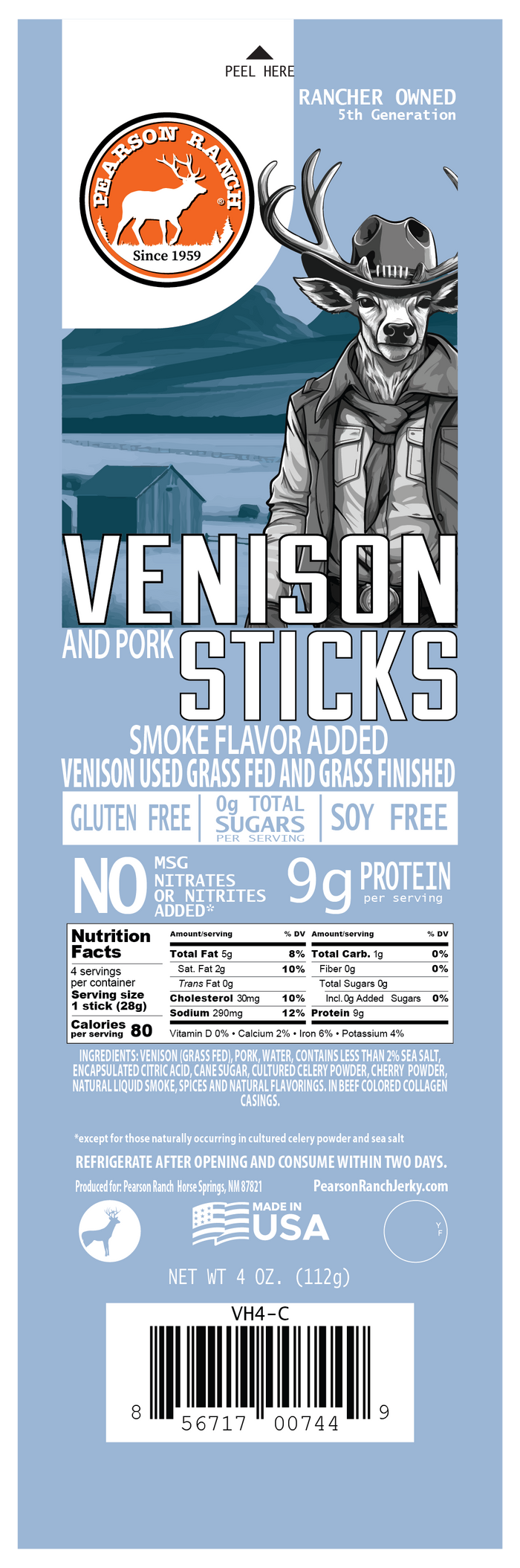 Wholesale Venison Hickory Snack Sticks - 6 count multi-pack caddy