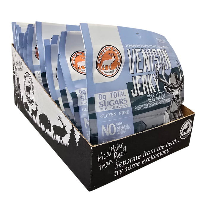Wholesale Venison Jerky Display Tray - 12 each 2.1oz Resealable Bags