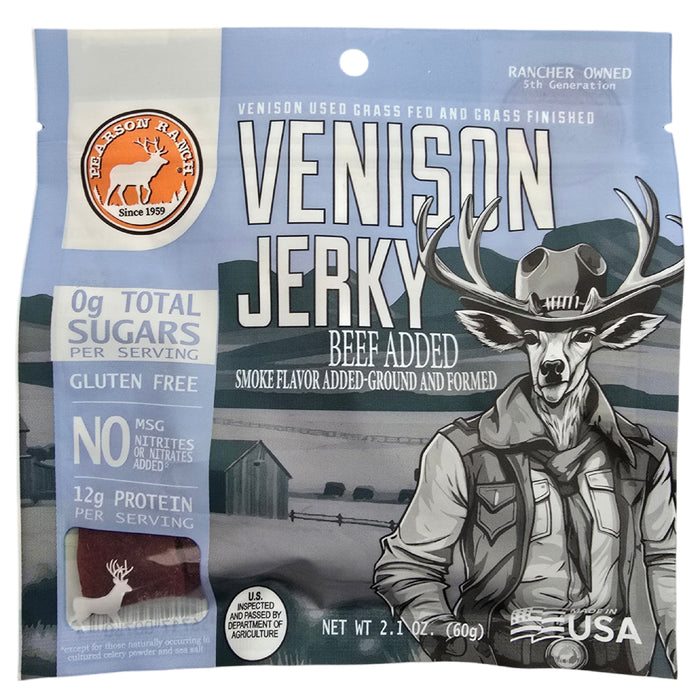 Wholesale Venison Jerky Display Tray - 12 each 2.1oz Resealable Bags