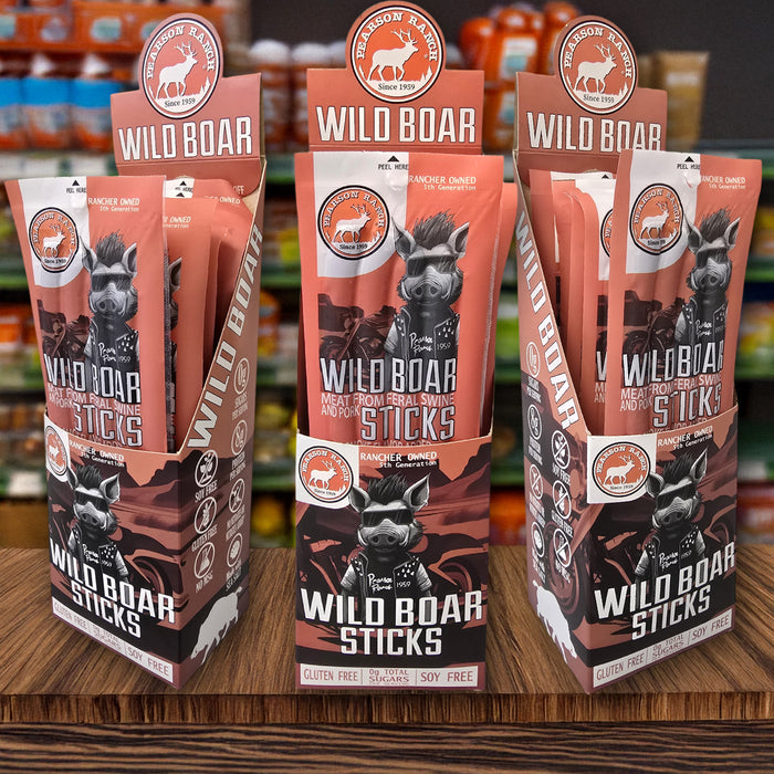 Wholesale Wild Boar Hickory Snack Sticks - 6 count multi-pack caddy