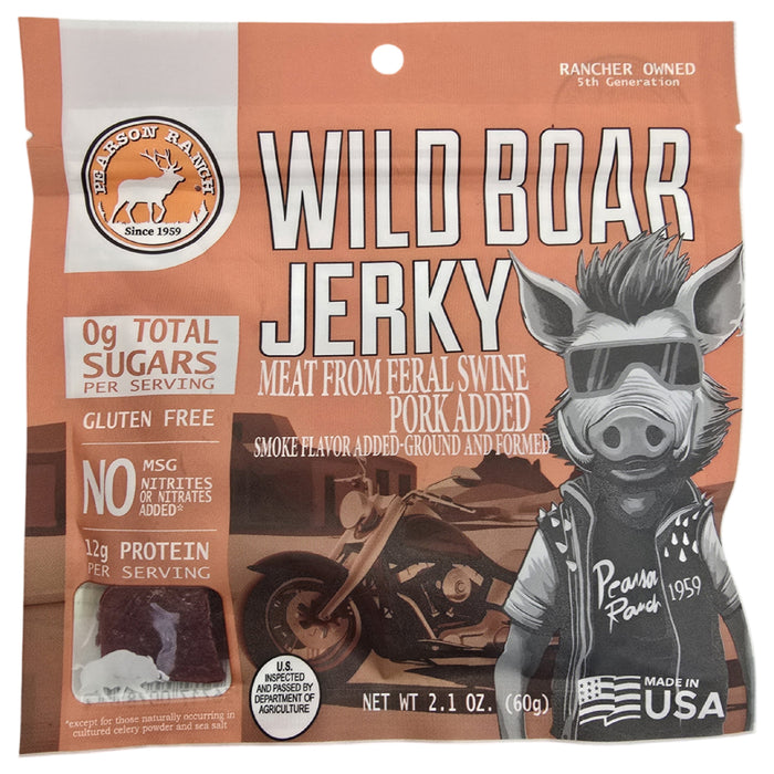 Wholesale Wild Boar Jerky Display Tray - 12 each 2.1oz Resealable Bags