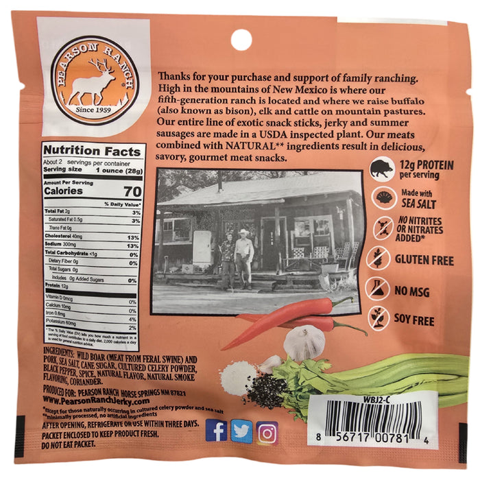 Wholesale Wild Boar Jerky Display Tray - 12 each 2.1oz Resealable Bags