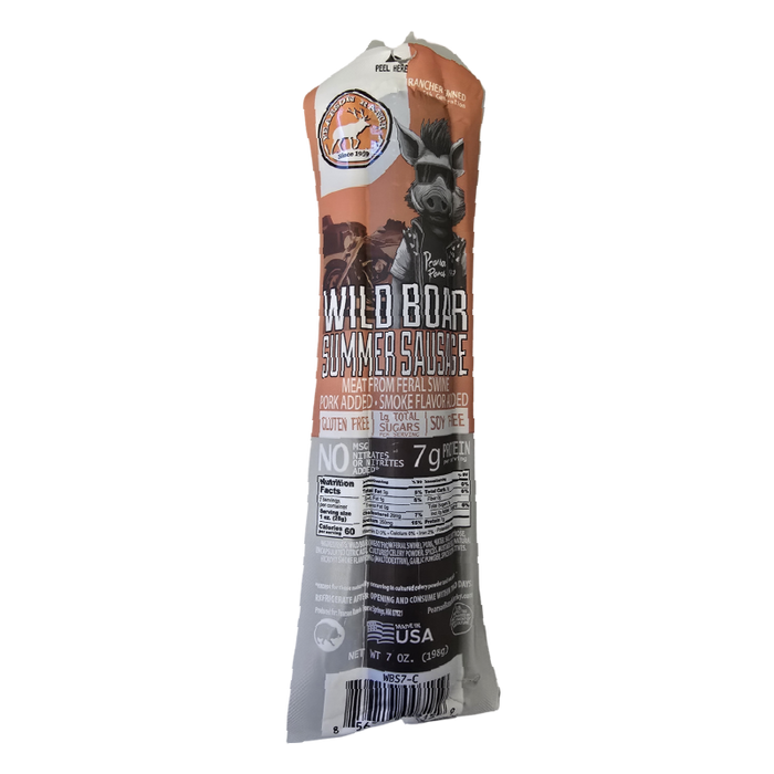 Wholesale Wild Boar Summer Sausage 7oz - (order in EACH quantities)