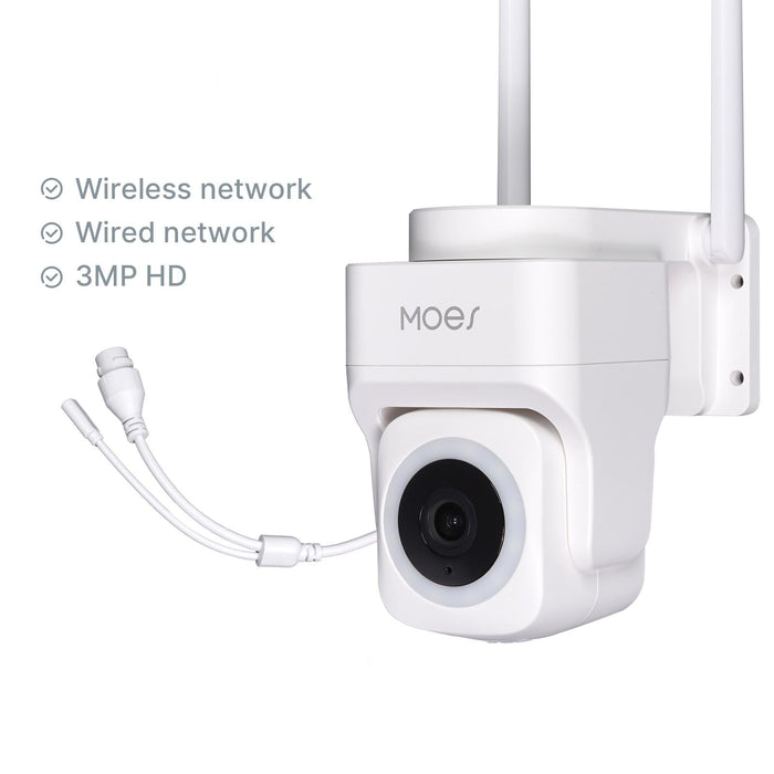 WiFi 3MP Smart Outdoor Security Camera RJ45 Network IP65 Waterproof EU Standard