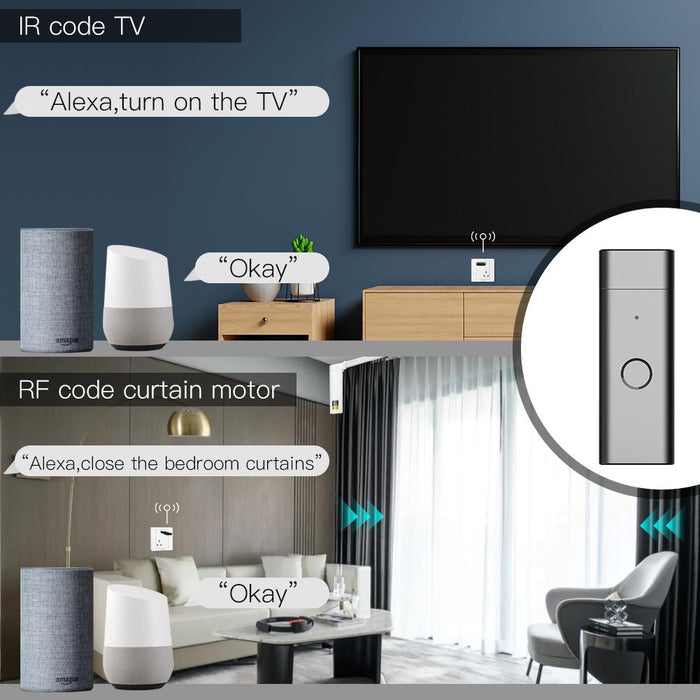 Tuya Smart Infrared WiFi Remote Controller Wireless USB IR+RF Controller for TV Fan Smart Home Automation Support Alexa Google Home - Moes