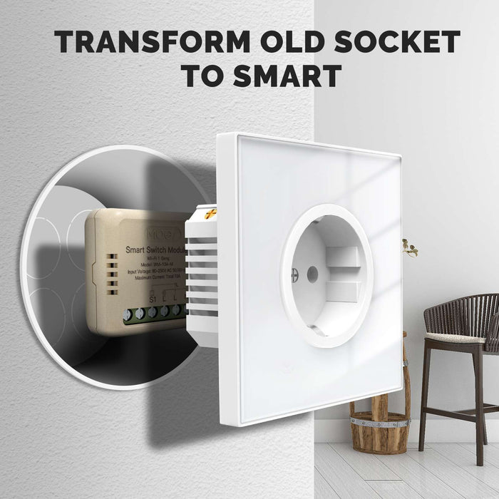 WiFi Mini DIY Smart Light Switch Module Relay Timer 1/2 Gang - MOES