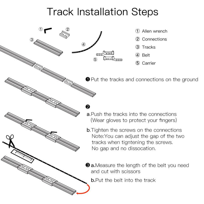 WiFi Smart  Electric Motorized Splicing Curtain Tracks System,Tuya Curtain Motor with DIY Track RF Remote Smart Life Tuya APP Control Voice Control With Alexa Google Home - Moes
