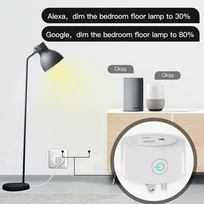 WiFi Smart Power Socket Plug Brightness Adjust Timer Plug Tuya Smart Life App Compatible - Moes