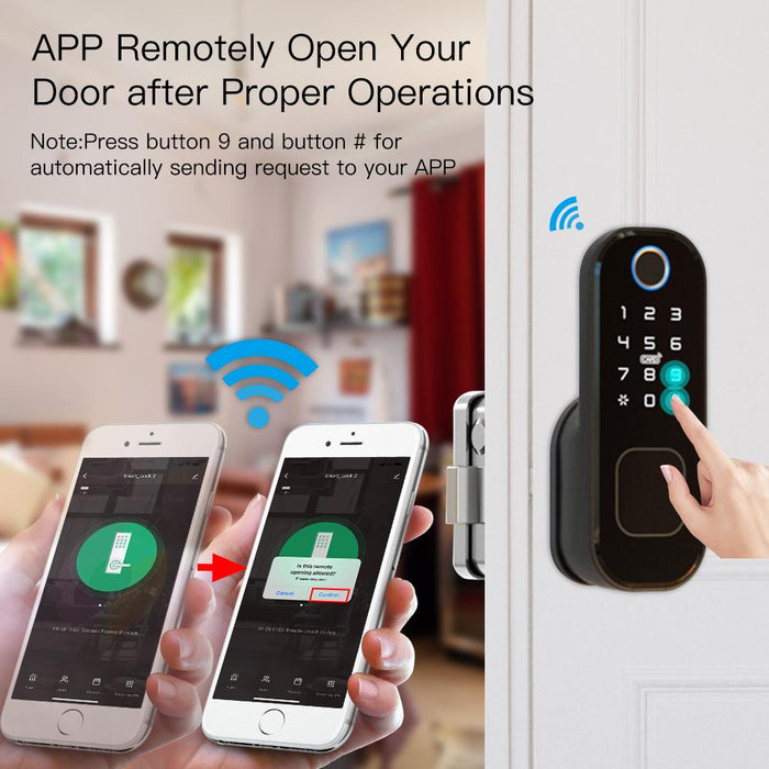 Tuya Smart Lock Door Fingerprint Lock Smart Home Waterproof Lock Digital Door Lock Password For Home Hotel Security Battery Powered - Moes