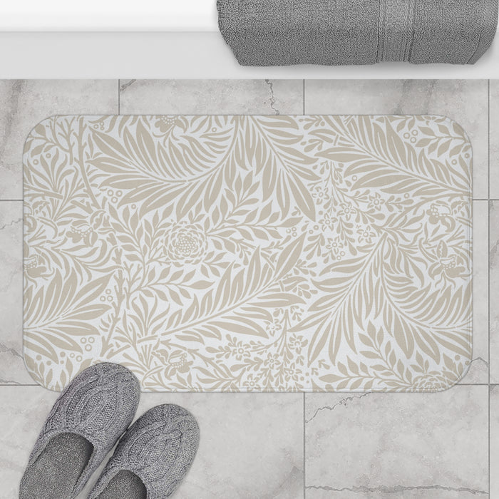 William Morris Bath Mat Larkspur Beige White