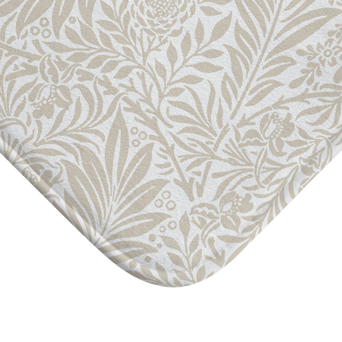 William Morris Bath Mat Larkspur Beige White