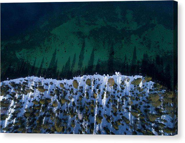 Winter Shores Aerial - Canvas Print-10.000" x 6.625"-Lake Tahoe Prints