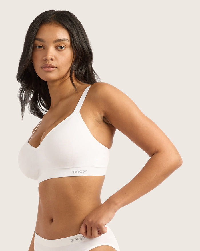 Wireless Full Bust T-Shirt Bra - White
