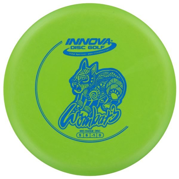 INNOVA DISC GOLF CANADA
Wombat3	Dx Midrange understable	Flat Releases	Same flight pattern over time  good for Quick release	Increased Control
 and Grips Well		Low Stress	High Grip