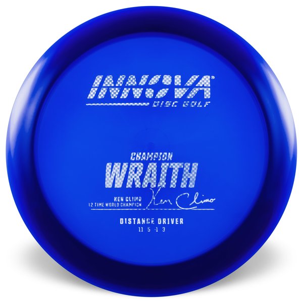 Innova Disc Golf champion Wraith Distance Driver Overstable	Cold  weather Reliable	Experienced Players	Headwind Use	clear plastic	 all Weather Consistent high glide forehand friendly good grip premium feel