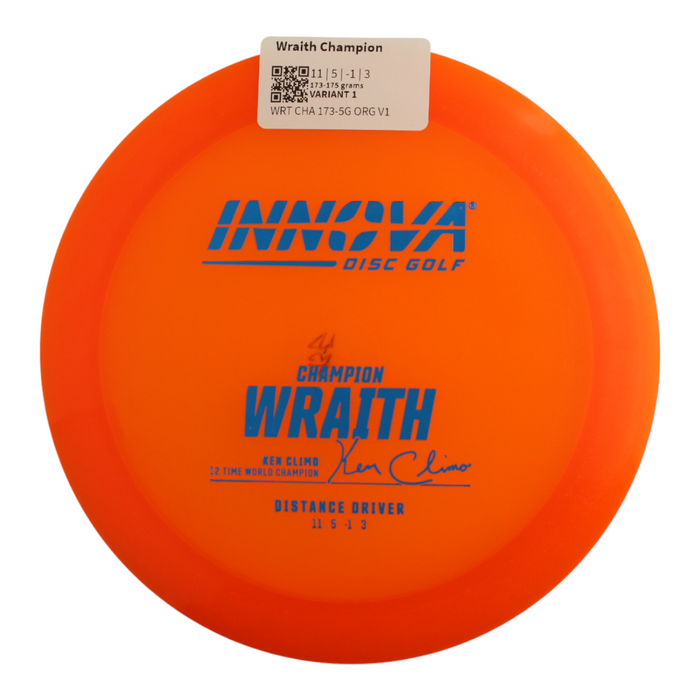 Innova Disc Golf champion Wraith Distance Driver Overstable	Cold  weather Reliable	Experienced Players	Headwind Use	clear plastic	 all Weather Consistent high glide forehand friendly good grip premium feel