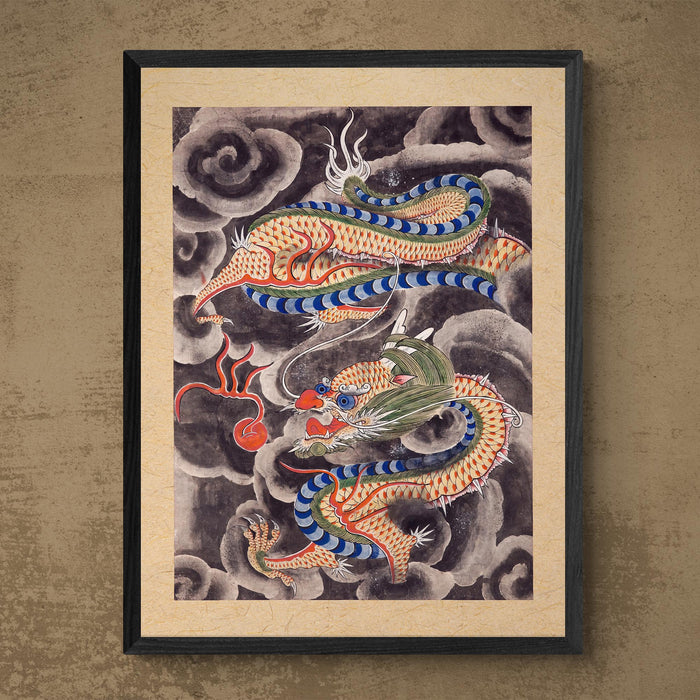 Yongwang, the Dragon King of the East Sea: Ancient Korean Mythology Folklore | Serpent Deity Fine Art Print