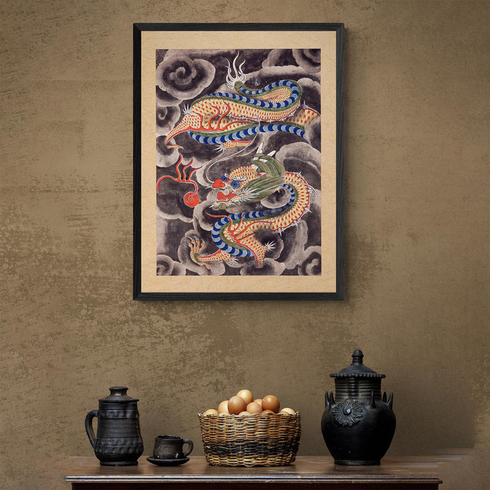 Yongwang, the Dragon King of the East Sea: Ancient Korean Mythology Folklore | Serpent Deity Fine Art Print