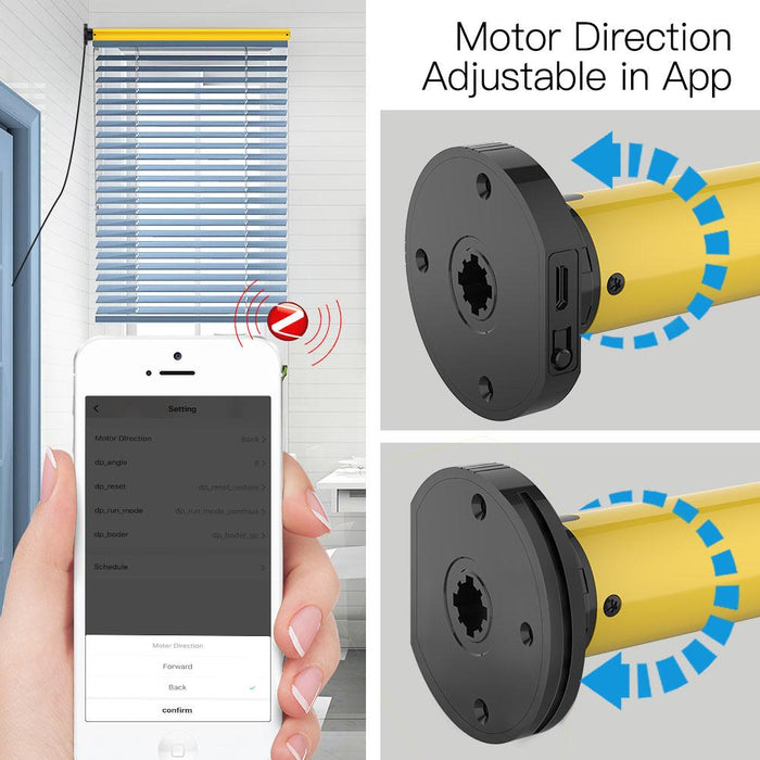Automatic 25mm Smart ZigBee Tubular Roller Blinds Motor DC Lithium Battery Powered Energy Saving Built-in Receiver RF433 Remote Control for 38mm Tube Smart LifeTuya App Alexa Voice Control - Moes