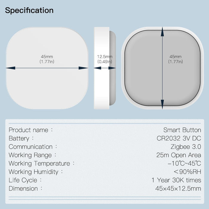 IP55 Waterproof Smart ZigBee Scene Switch & Wireless Remote Dimmer, Customize Button Action with Tuya/Smart Life, Powered by Battery - MOES