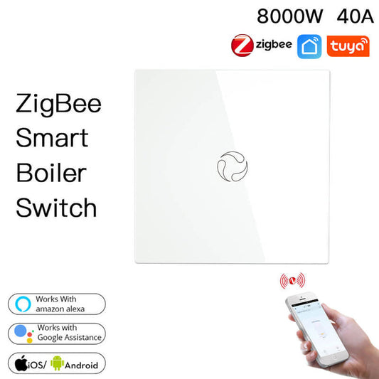 ZigBee Smart Boiler Touch Switch Water Heater Single Pole Neutral Wire Required 20A/40A EU - MOES