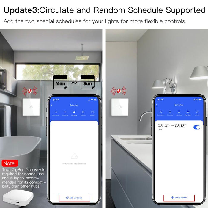 ZigBee Smart Boiler Switch Water Heater Smart Life Tuya APP Remote Control Amazon Alexa Echo Google Home Voice Control Glass Panel Hub Required - Moes