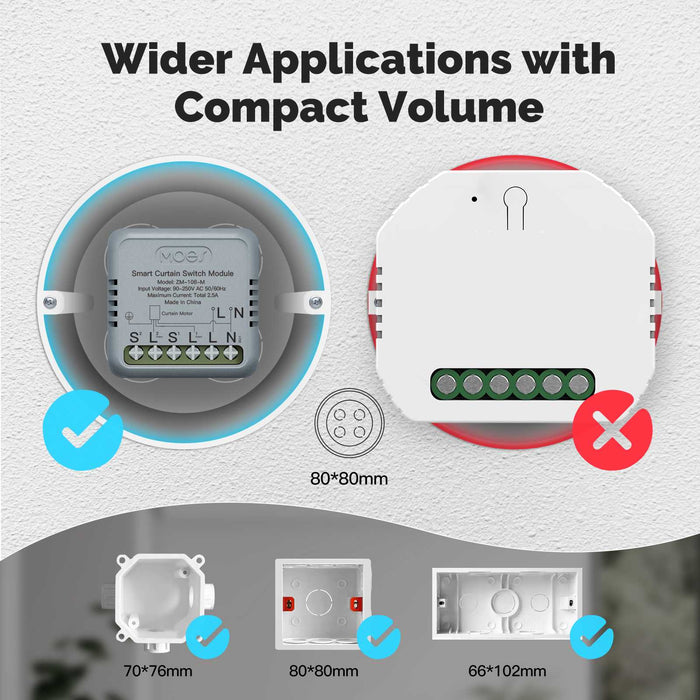 ZigBee Smart Curtain Switch Module Mini Design  App Remote Control