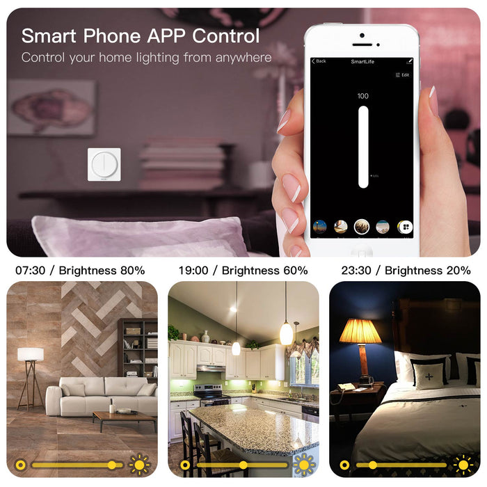 New ZigBee Smart Touch Light Dimmer Switch Timer Brightness Memory Smart Life/Tuya APP EU - Moes